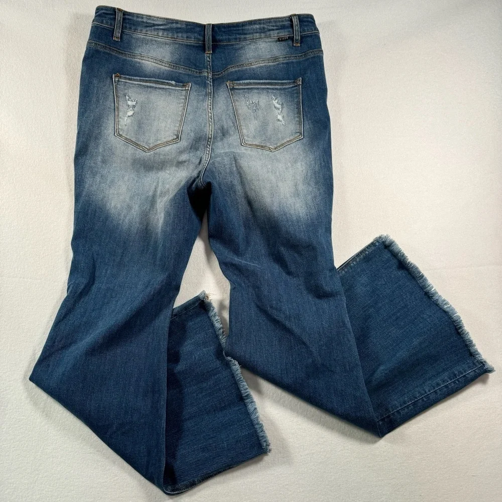 Risen Flare Leg Jeans Womens Size 3XL Medium Blue High Rise
